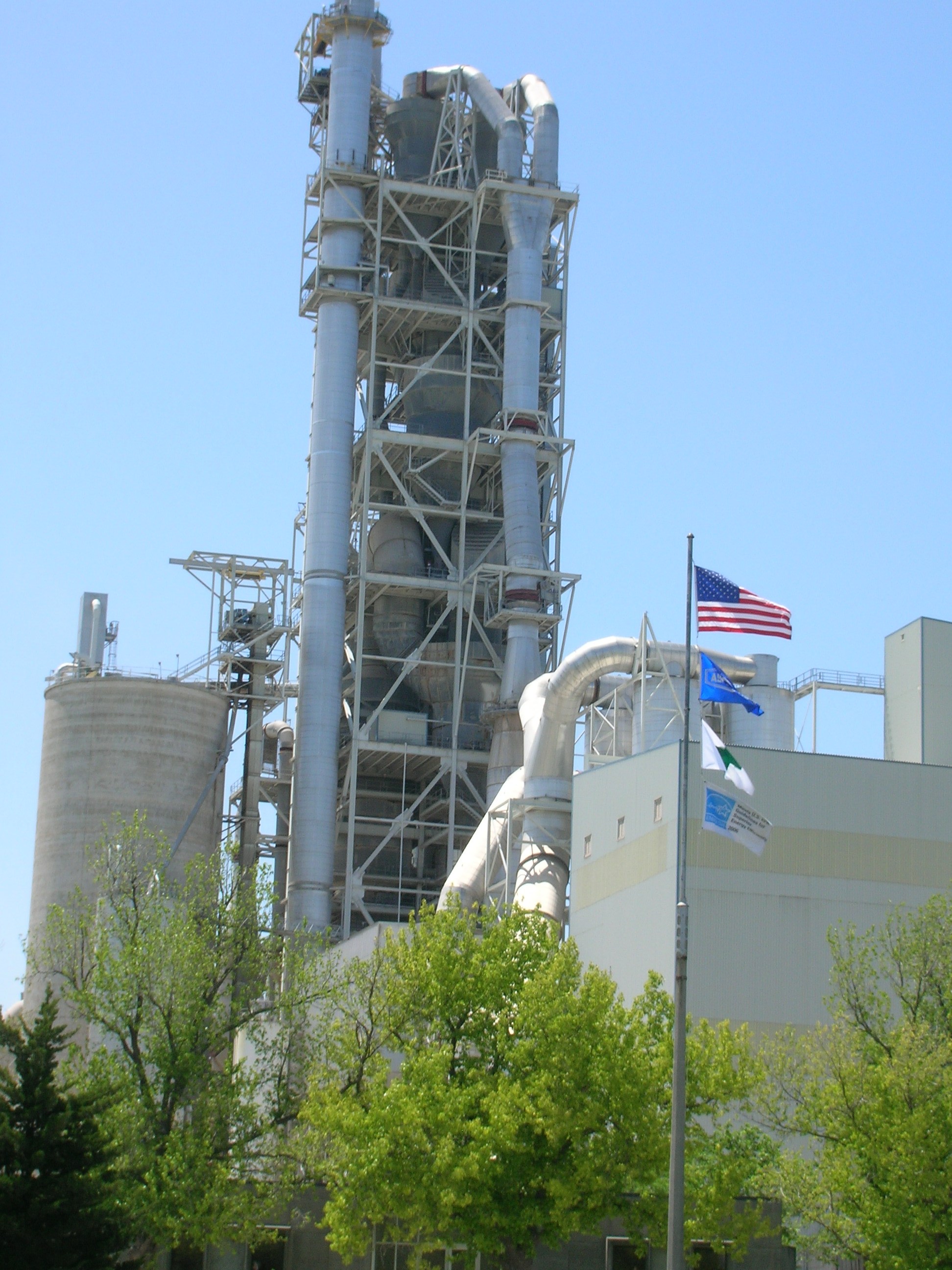 Ash Grove Chanute Cement Plant with Flag